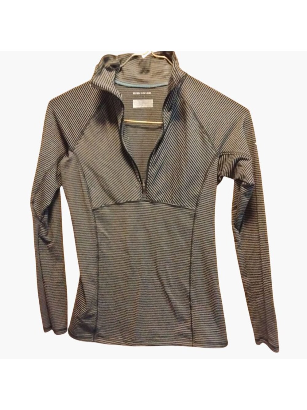Columbia Womens Striped Pullover Long Sleeve Lightweight Size S Small Black Gray